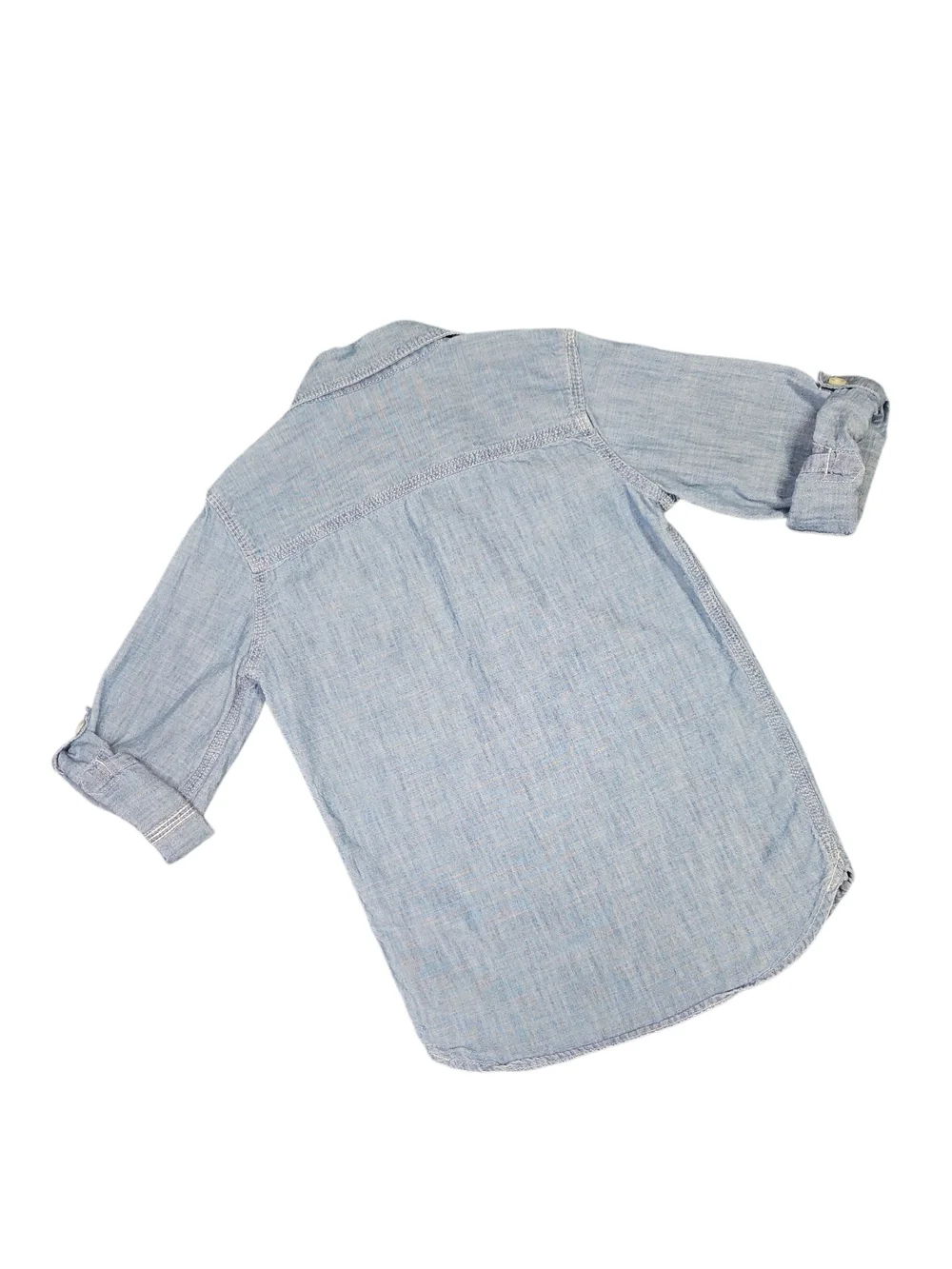 GAP Light Blue Chambray Kids Button-Down Shirt Size X-Small Short/Long Sleeve